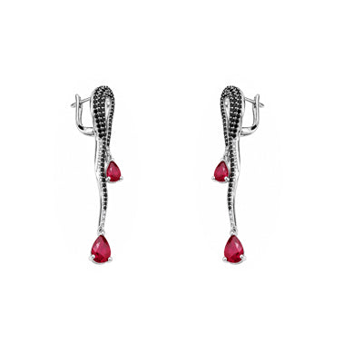 Brinco de Prata com Pedras - 68730