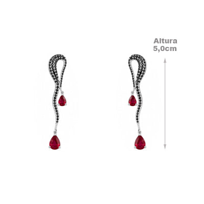 Brinco de Prata com Pedras - 68730