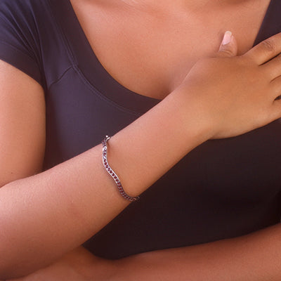Bracelete de Prata com Rubi - 68749