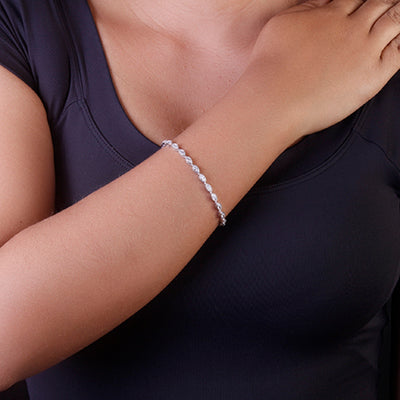 Pulseira de Prata com Zircônias - 68778