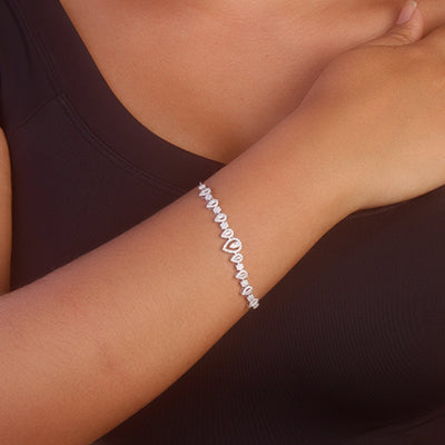 Pulseira de Prata com Zircônias - 68805