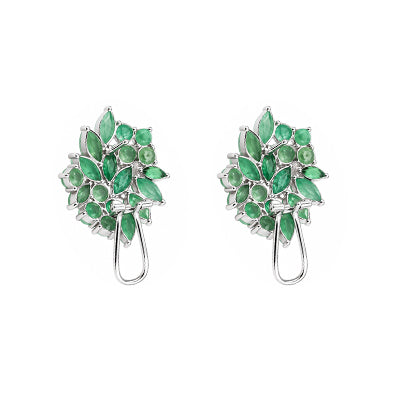 Brinco de Prata com Esmeralda - 68851