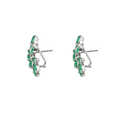 Brinco de Prata com Esmeralda - 68853
