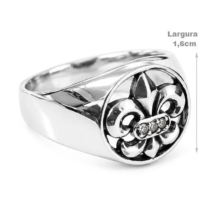 Anel de Prata Flor de Lis - 68882