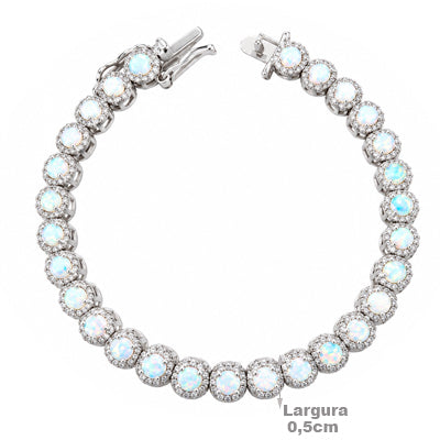 Pulseira de Prata com Pedras - 68898