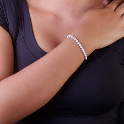 Pulseira de Prata com Pedras - 68898