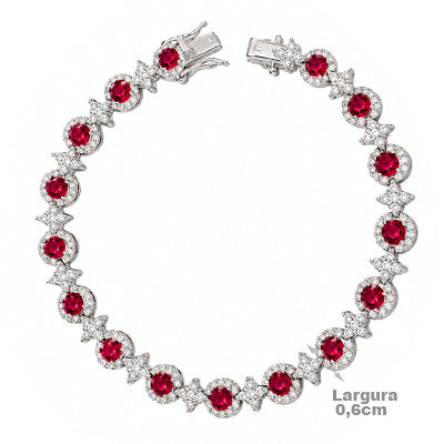 Pulseira de Prata com Pedras - 68903