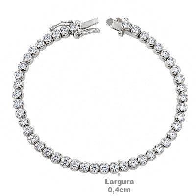 Pulseira de Prata com Zircônia - 68980