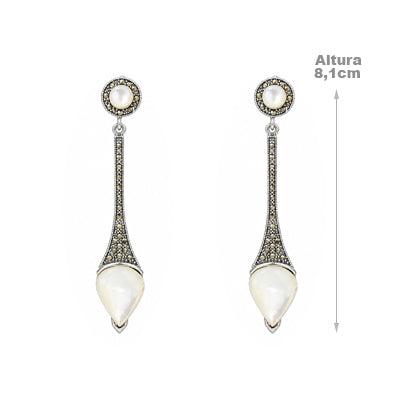 Brinco de Prata com Pedras - 68531