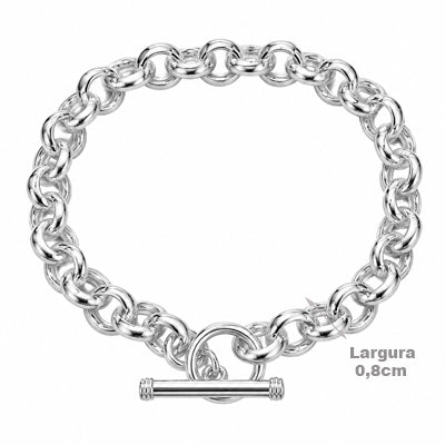 Pulseira de Prata em Elos - 69015