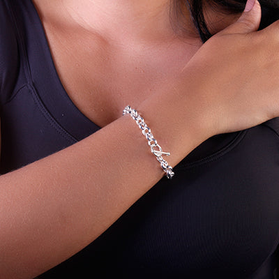 Pulseira de Prata em Elos - 69015