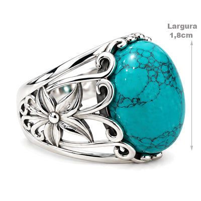 Anel de Prata com Turquesa - 69081