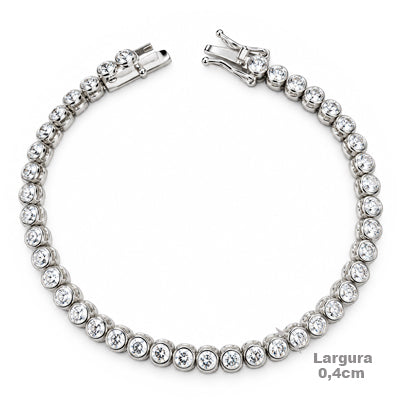 Pulseira de Prata com Zircônia - 69145