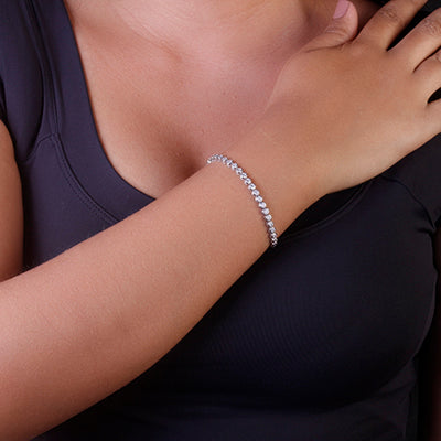 Pulseira de Prata com Zircônia - 69145