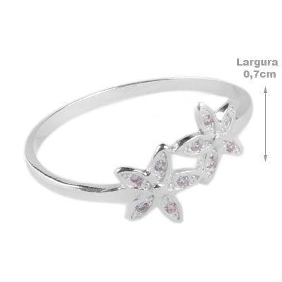 Anel de Prata Flores - 69417