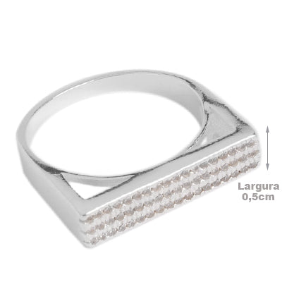 Anel de Prata com Zircônia - 69419