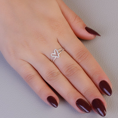 Anel de Prata Coração - 69423