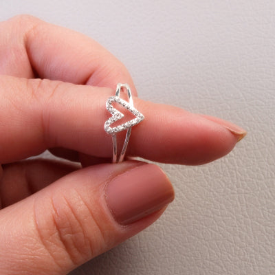 Anel de Prata Coração - 69423