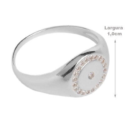Anel de Prata com Zircônias - 69432