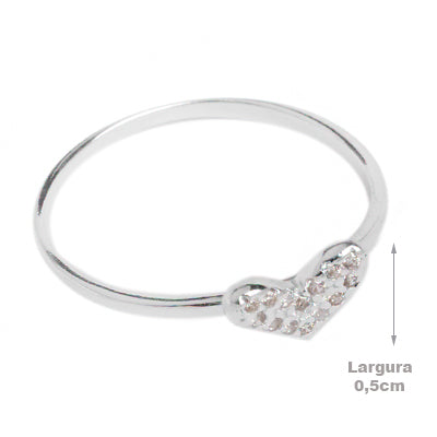 Anel de Prata Coração - 69433