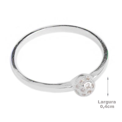 Anel de Prata com Zircônia - 69437