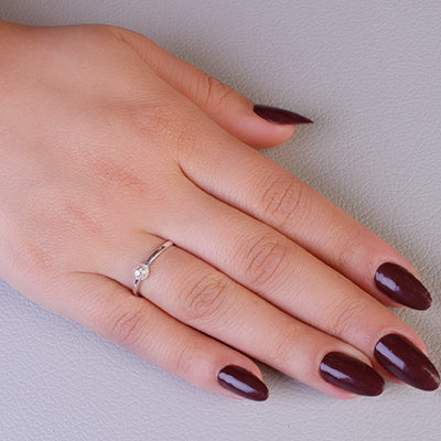 Anel de Prata com Zircônia - 69437