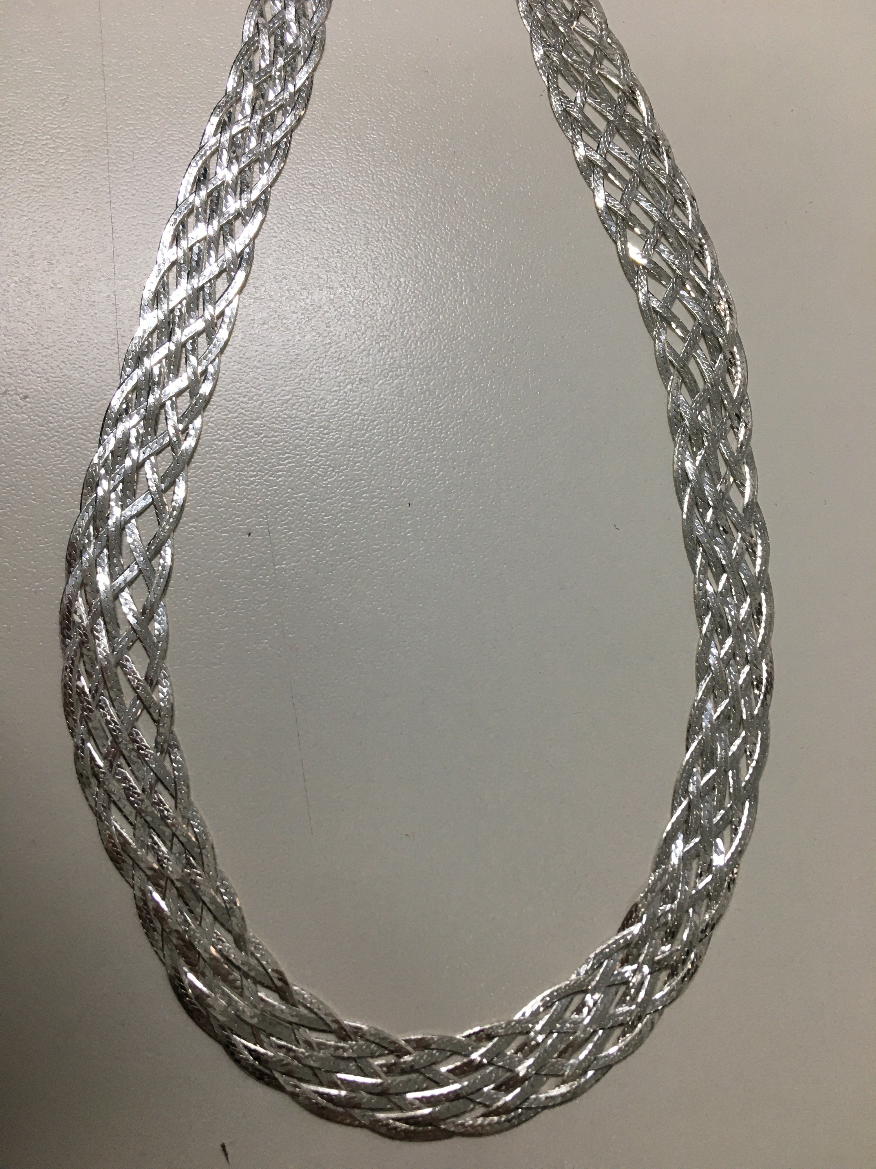 Gargantilha de Prata 8 fios Trançados- 63291