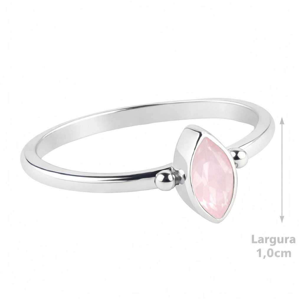 Anel de Prata com Quartzo Rosa - 67962