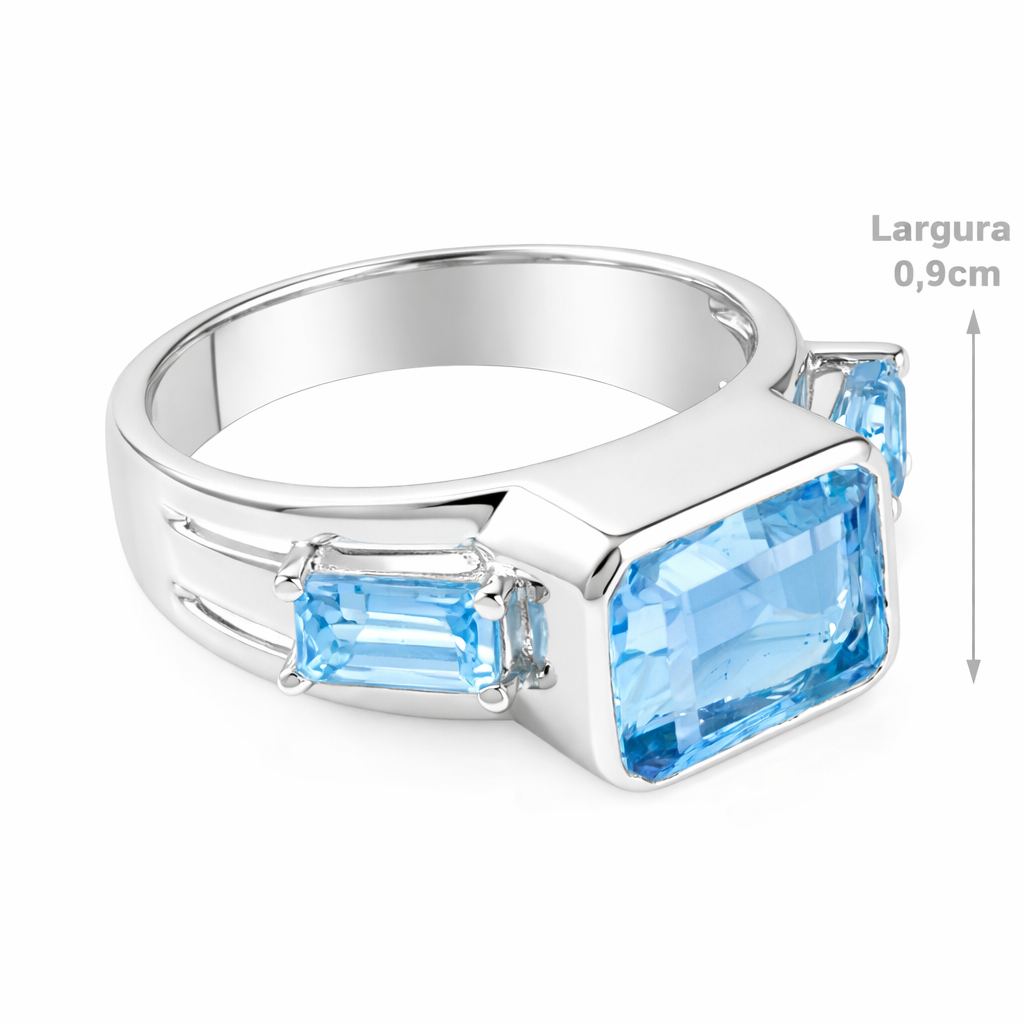 Anel de Prata com Topázio - 67915