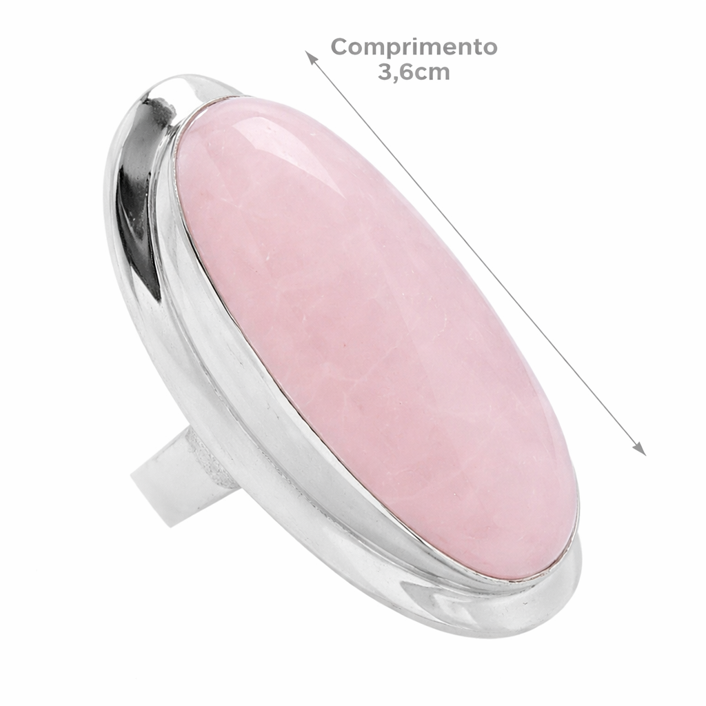 Anel de Prata com Quartzo Rosa - 65583