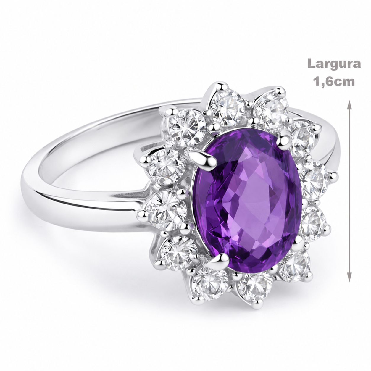 Anel de Prata Formatura com Zircônias - 51690