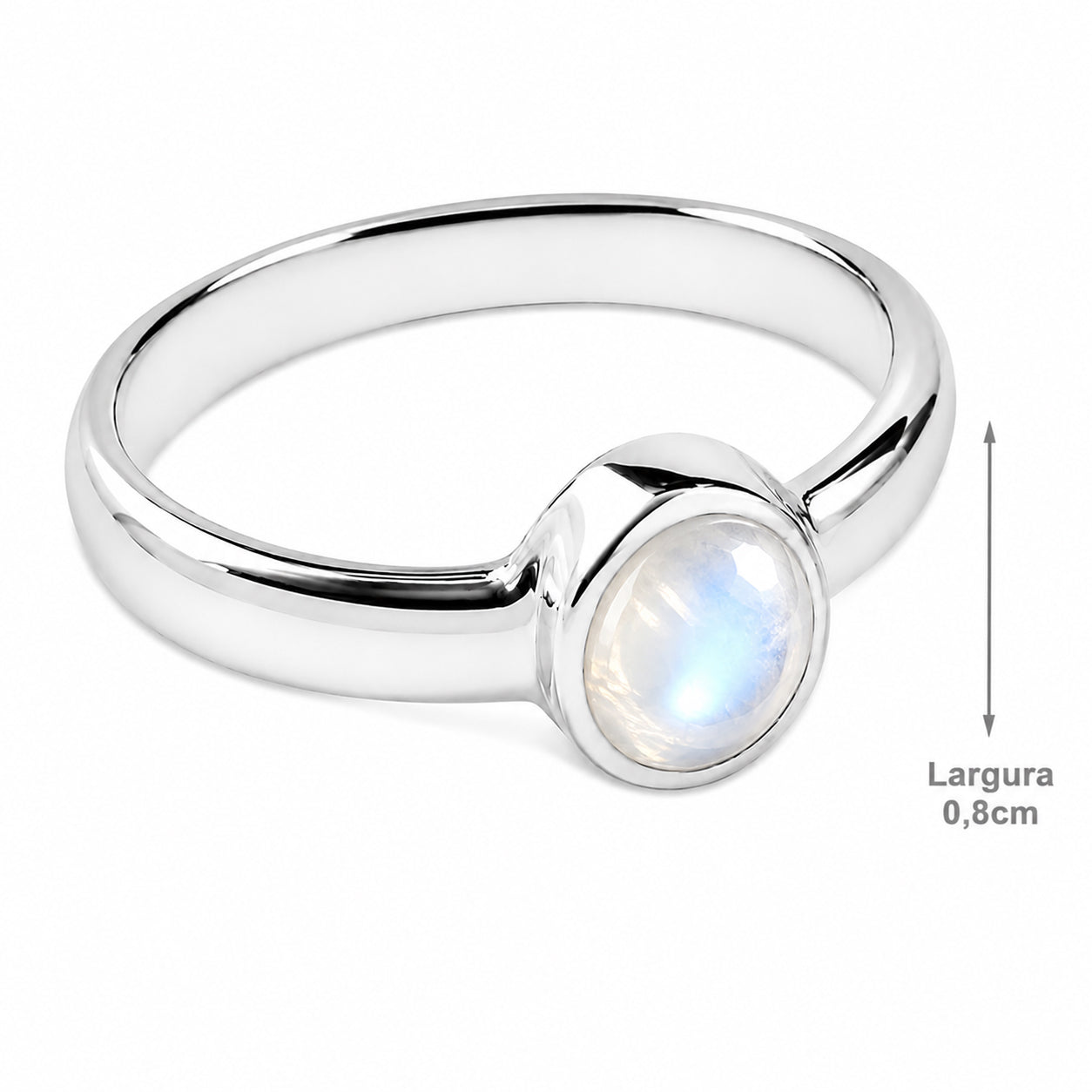 Anel de Prata com Pedra da Lua - 65134