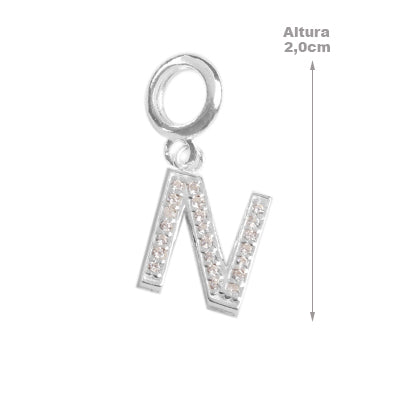 Berloque de Prata Letras - 62434