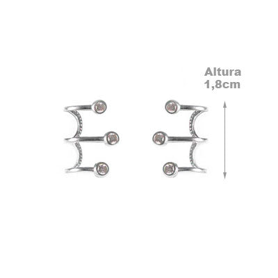 Brinco de Prata com Zircônias