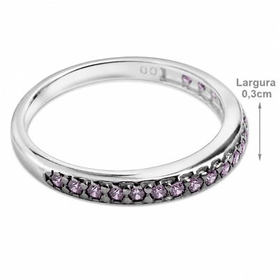 Anel de Prata com Zircônias - 58261