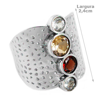 Anel de Prata com Pedras