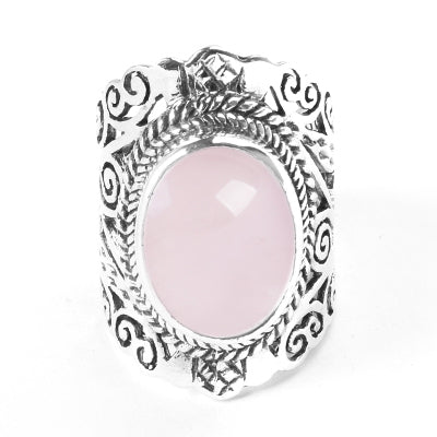 Anel de Prata com Quartzo Rosa - 48577