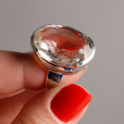 Anel de Prata com Cristal - 55551