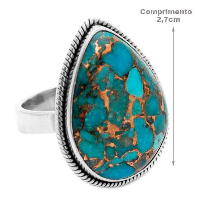 Anel de Prata com Turquesa - 38461