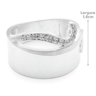 Anel de Prata com Zircônias - 4515