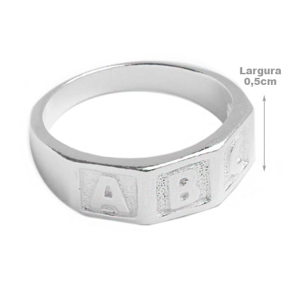 Anel de Prata ABC - 62287