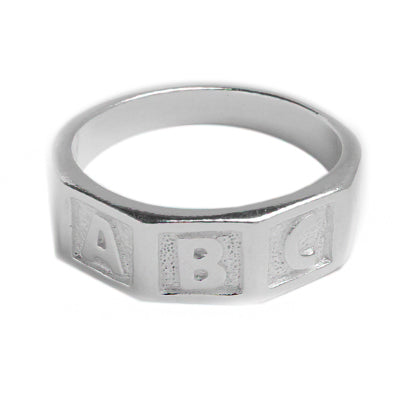 Anel de Prata ABC - 62287