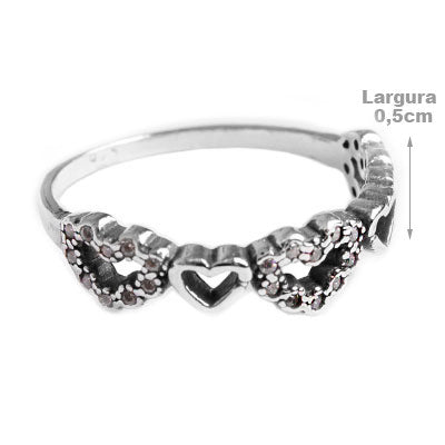 Anel  de Prata Coração - 52995