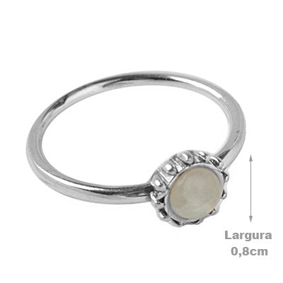 Anel de Prata com Pedra da Lua - 53949 - soprata