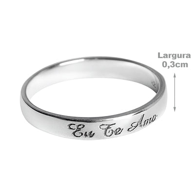 Anel de Prata Eu te amo - 54917