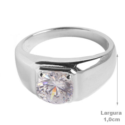 Anel de Prata com Zircônias - 55545