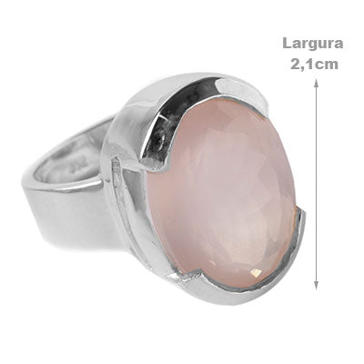 Anel de Prata com Quartzo Rosa - 55546