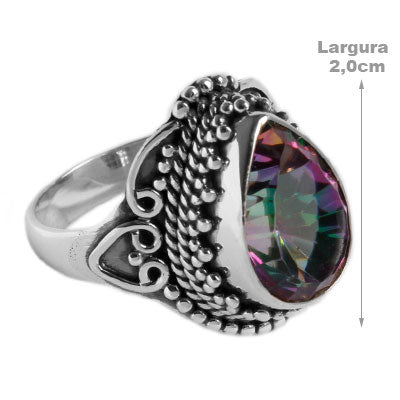 Anel de Prata com Cristal - 55693