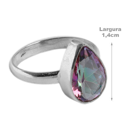 Anel de Prata com Cristal - 55700