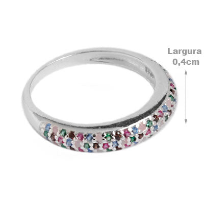 Anel de Prata com Zircônias